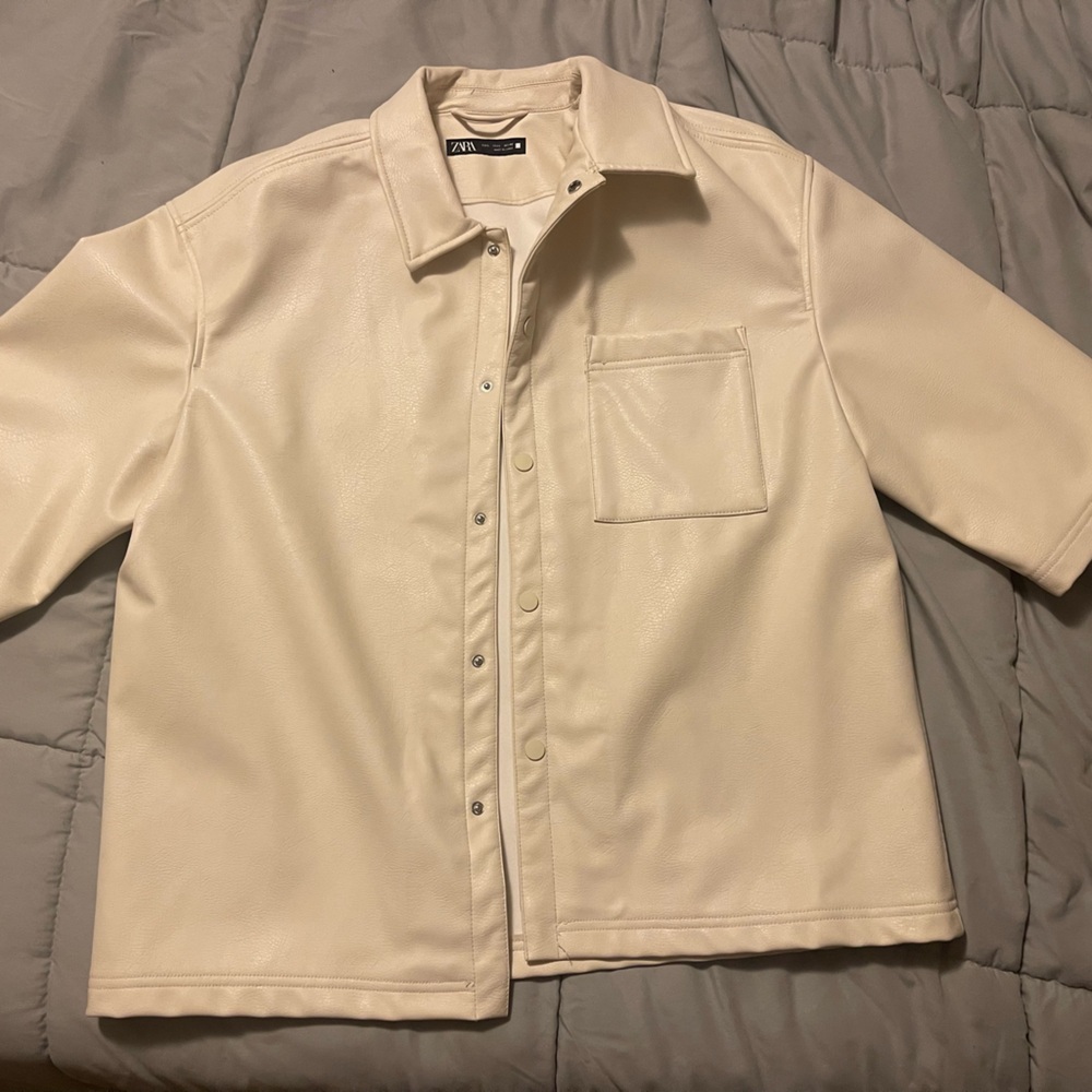 Zara White Lightweight Shirt Jacket